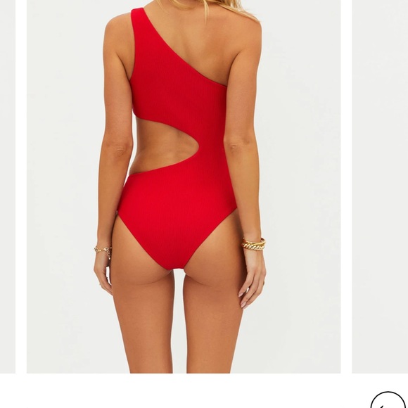 Beach Riot Red Asymmetrical One-Piece Swimsuit - Picture 3 of 3